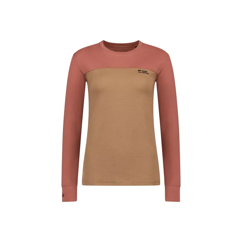 Mons Royale Yotei Merino Long Sleeve, Canyon Rose / Toffee, Grösse XL