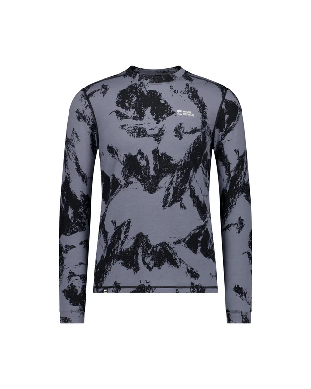 Mons Royale Cascade Merino Base Layer Long Sleeve, Mtn Pixel Grey, Grösse XXL