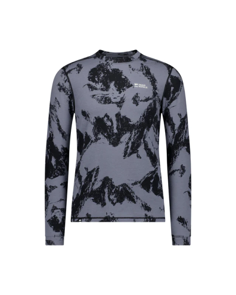 Mons Royale Cascade Merino Base Layer Long Sleeve, Mtn Pixel Grey