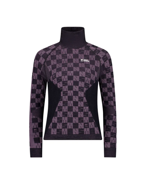 Mons Royale Ascender Merino Seamless Long Sleeve, Mauve / Black