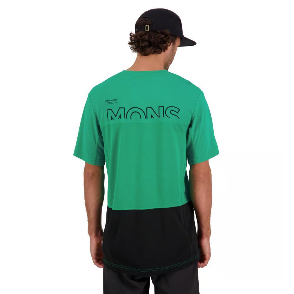 Mons Royale M Tarn Merino Shift T-Shirt Pop Green / Black