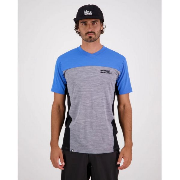 Mons Royale M Redwood Merino Air-Con VT Blue Gravel