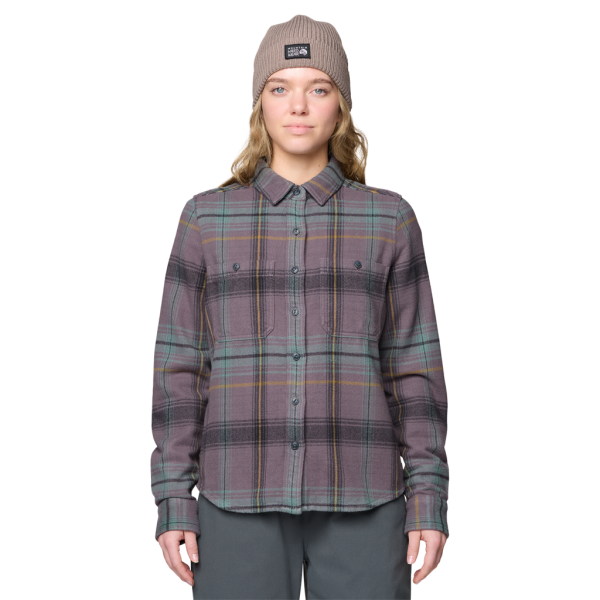 Mountain Hardwear W Plusher™ Long Sleeve Shirt, purple dusk wyoming plaid 524