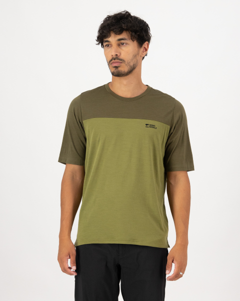 Mons Royale Diversion Merino Bike Jersey Short Sleeve, Fern / Olive, Grösse X
