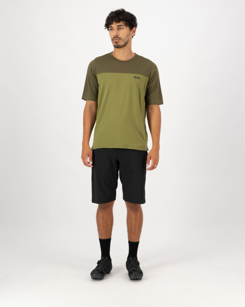 Mons Royale Diversion Merino Bike Jersey Short Sleeve, Fern / Olive, Grösse X