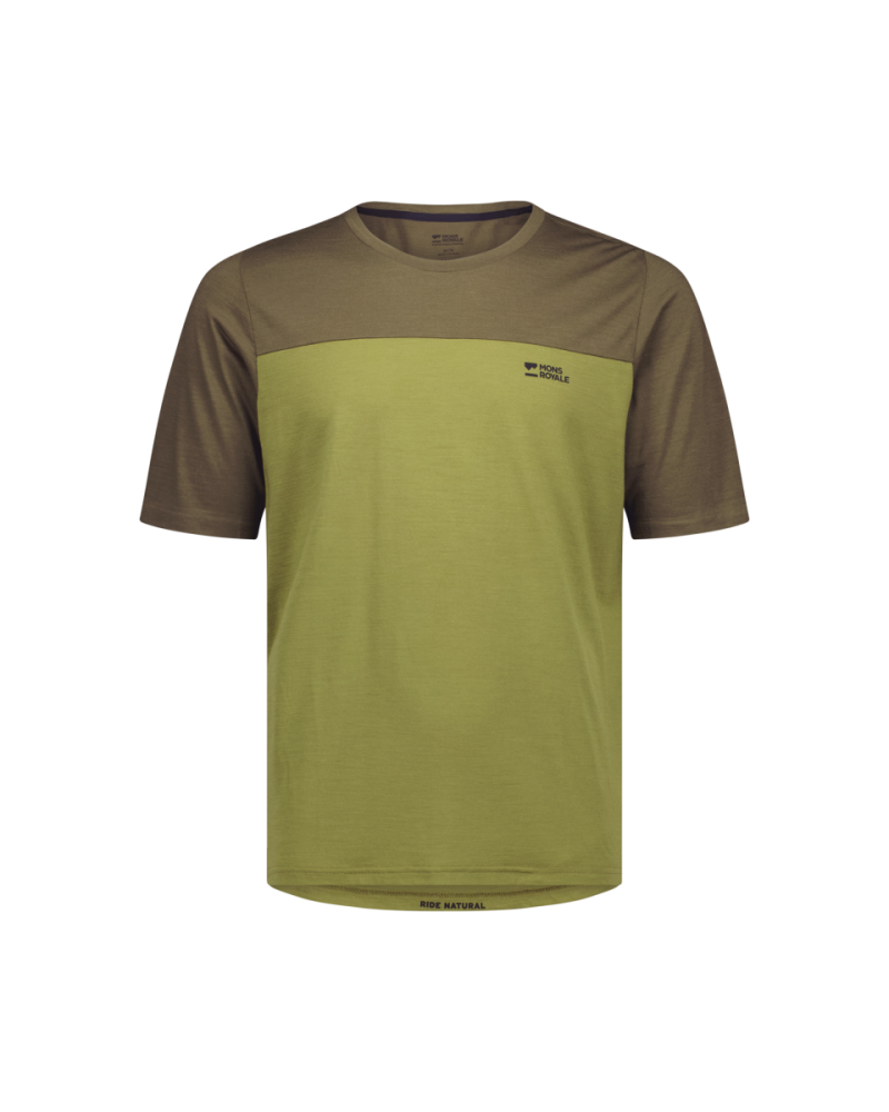 Mons Royale Diversion Merino Bike Jersey Short Sleeve, Fern / Olive, Grösse X