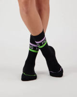 Mons Royale Signature Merino Crew Sock, Black / Lime / Pastel Purple