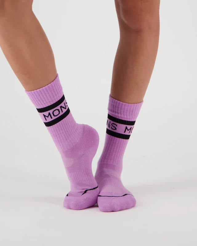 Mons Royale Signature Merino Crew Sock, Pastel Purple