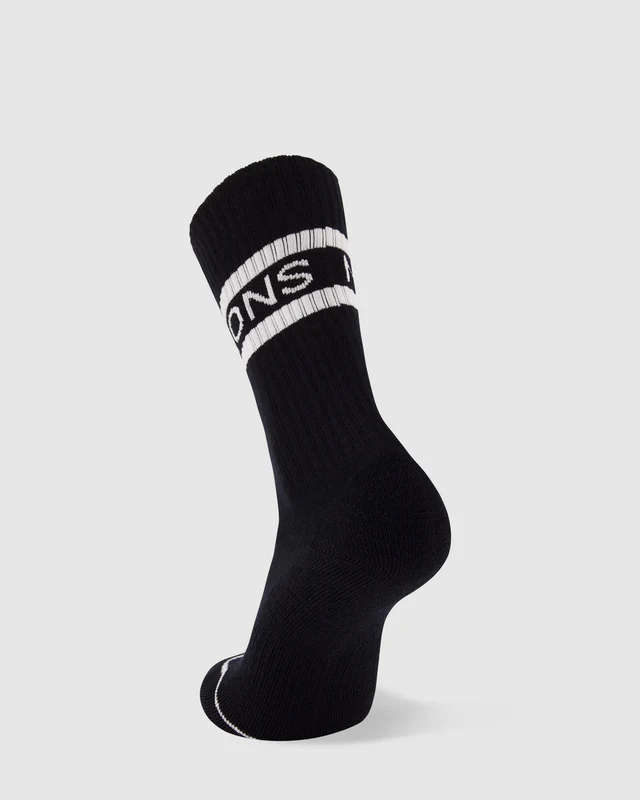 Mons Royale Signature Merino Crew Sock, Black / White