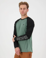Mons Royale Tarn Merino Long Sleeve, Cypress / Black / Thyme