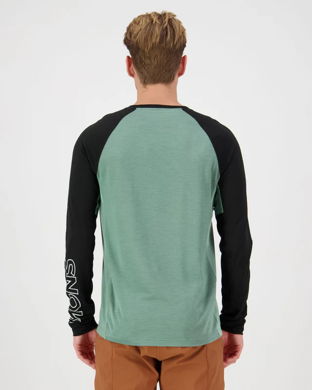 Mons Royale Tarn Merino Long Sleeve, Cypress / Black / Thyme