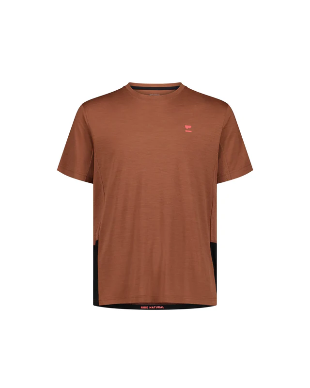 Mons Royale Tarn Merino T-Shirt, Cinnamon / Black