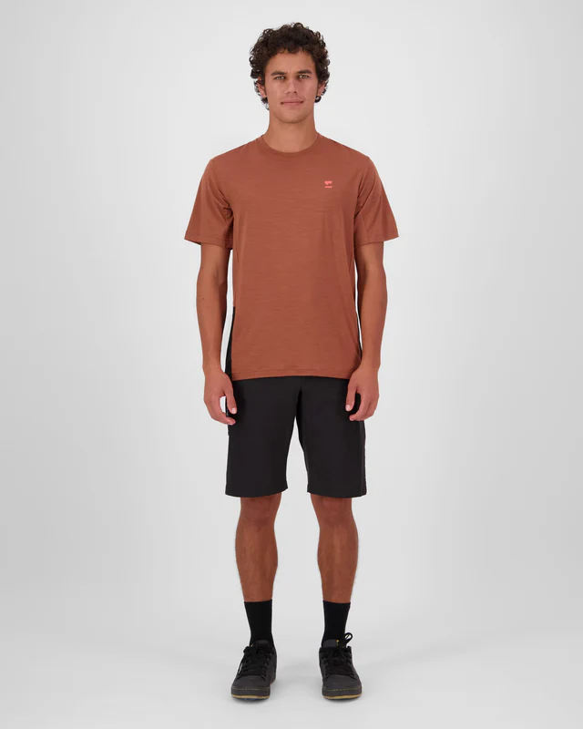 Mons Royale Tarn Merino T-Shirt, Cinnamon / Black