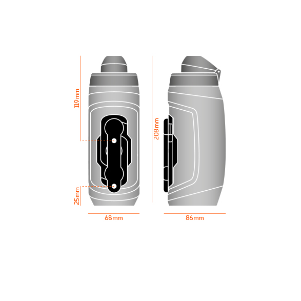 Fidlock TWIST Trinkflasche 590 ml – Set (mit Bottle Connector, mit Bike Base). Motion Blue.