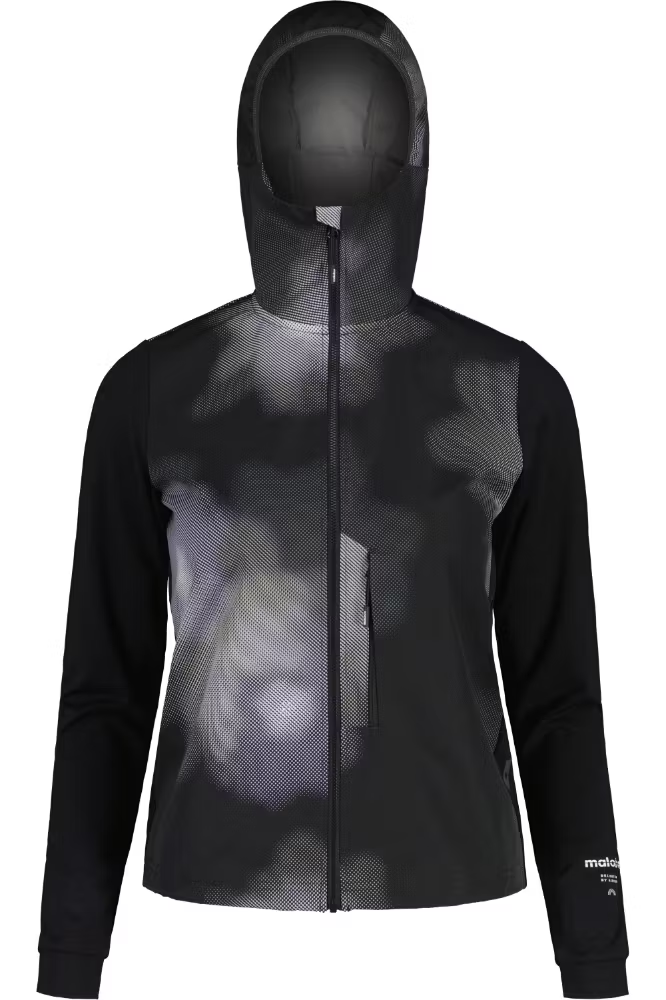 Maloja SennesM. Printed deep black bloom Nordic Hybrid Softshell Jacket, Grösse L