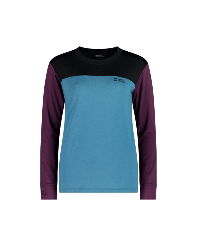 Mons Royale Yotei Merino Long Sleeve, Jasper / Fig / Black, Grösse XL
