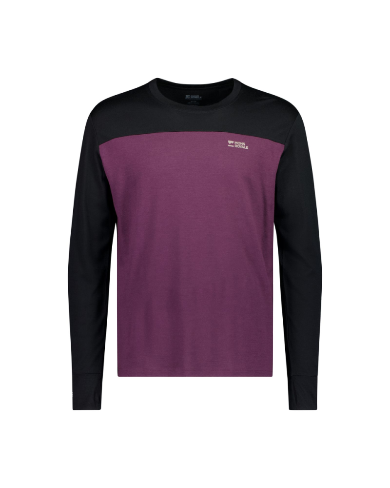 Mons Royale Yotei Merino Long Sleeve, Fig / Black, Grösse XL