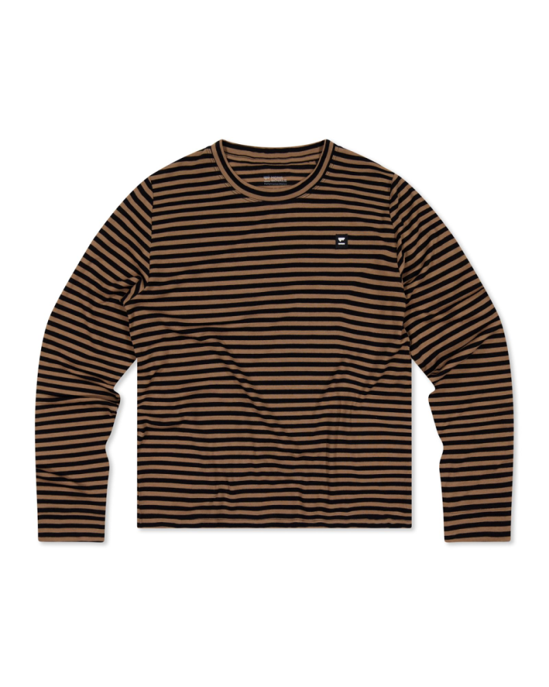 Mons Royale Icon Merino Long Sleeve, MR Stripe Toffee, Grösse L