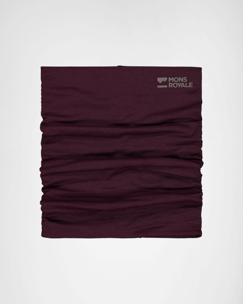 Mons Royale Double Up Merino Neckwarmer, Fig, Grösse OS
