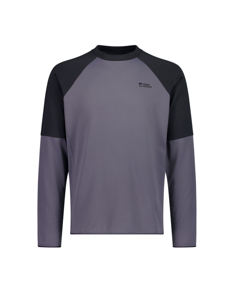 Mons Royale Quad Merino Fleece Pullover, Volcano / Black, Grösse L