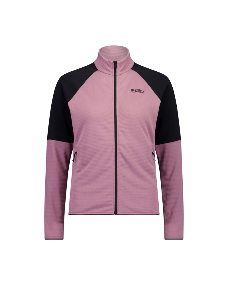 Mons Royale Quad Merino Fleece Jacket, Sierra Pink / Black, Grösse M