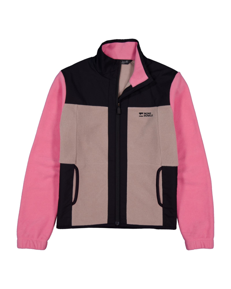Mons Royale Pileup Wool Fleece Jacket, Flamingo, Grösse S