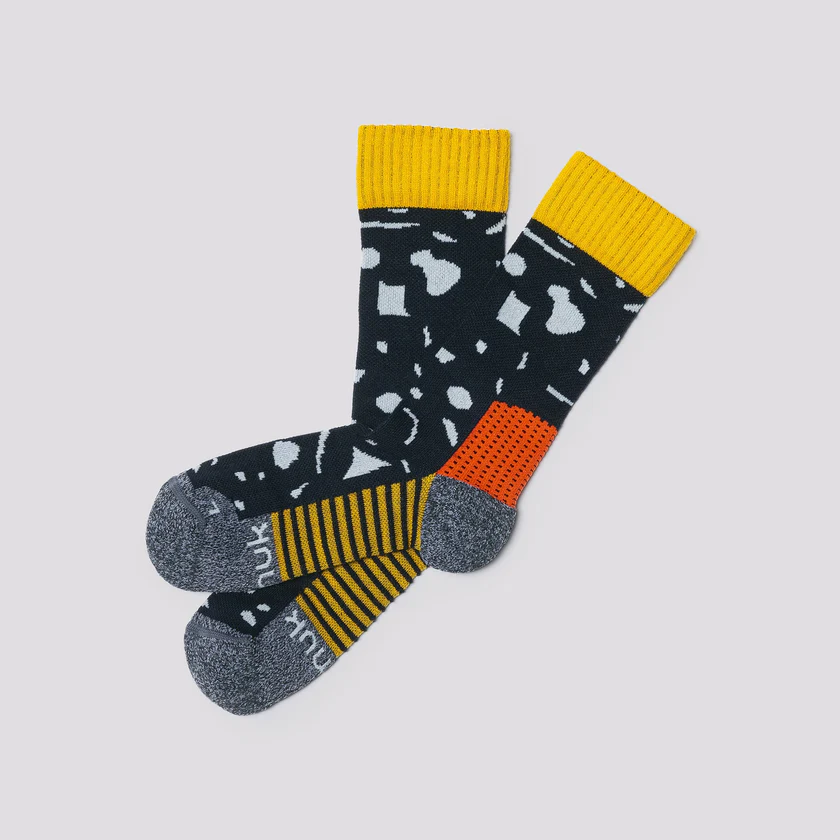 Namuk Peak Merino Wandersocken True navy/Super lemon 27-30