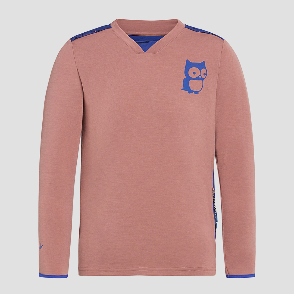 Namuk Luke Merino Bike Longsleeve "Underground" Dark rose/Blue marin 128/134