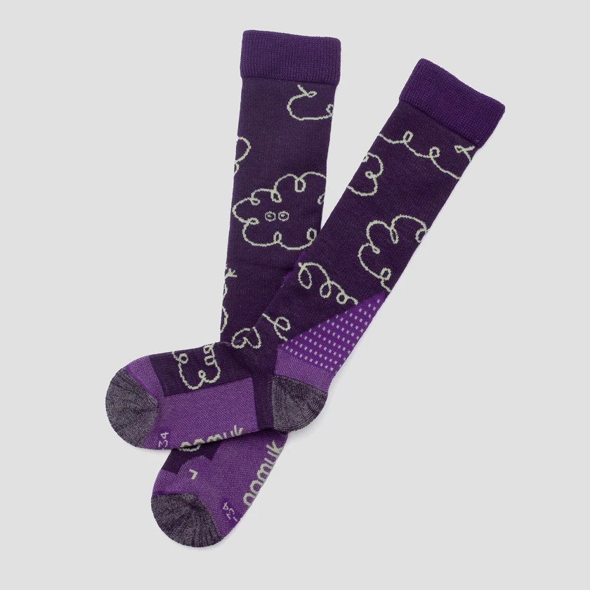 Namuk Clouds Merino Skisocken Violet purple/Paradise 23-26