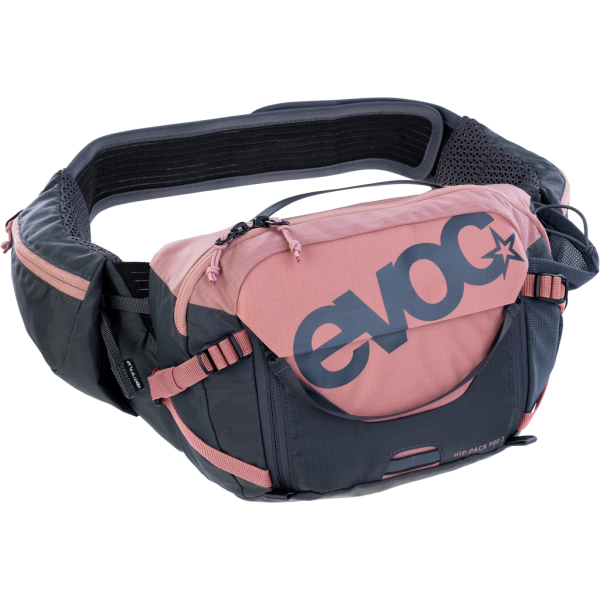 Evoc Hip Pack Pro 3L + 1.5L Bladder, dusty pink/carbon grey