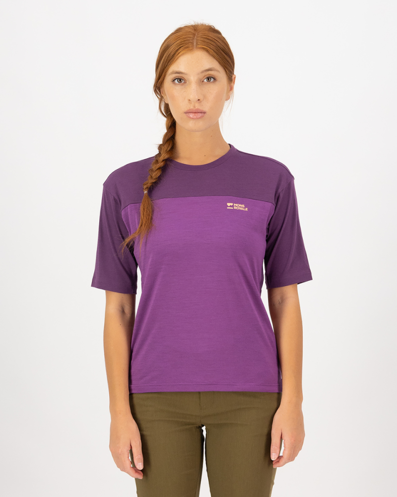 Mons Royale Diversion Merino Bike Jersey Short Sleeve, Ultraviolet / Boysenberry, Grösse L