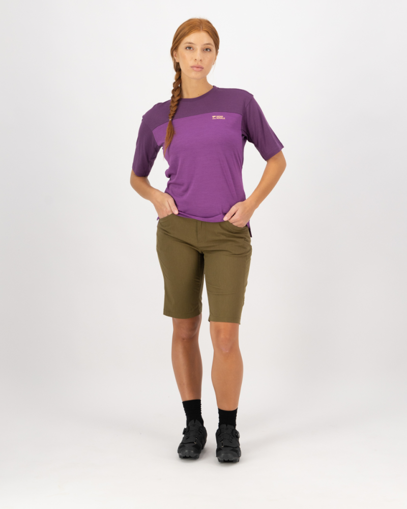 Mons Royale Diversion Merino Bike Jersey Short Sleeve, Ultraviolet / Boysenberry, Grösse L