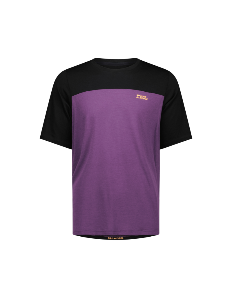 Mons Royale Diversion Merino Bike Jersey Short Sleeve, Boysenberry / Black, Grösse M