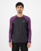 Mons Royale Tarn Merino Bike Wind Jersey, Black / Boysenberry, Grösse XL