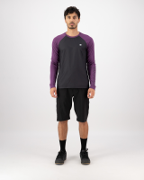 Mons Royale Tarn Merino Bike Wind Jersey, Black / Boysenberry, Grösse XL