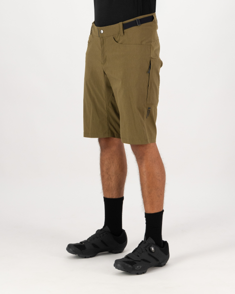 Mons Royale diversion merino trail shorts, dark olive
