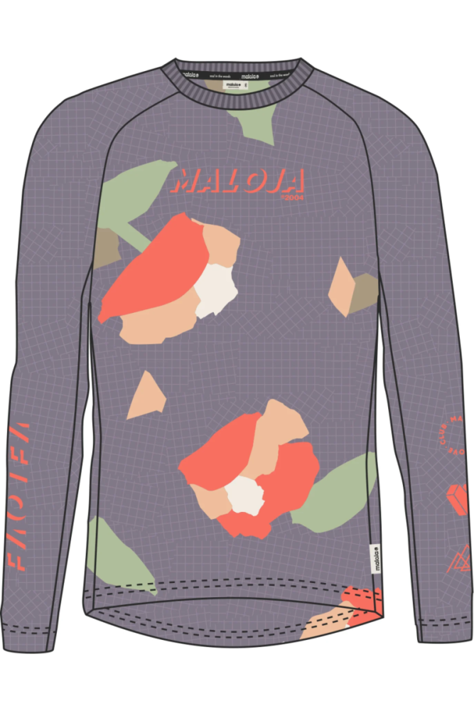 Maloja FurculaM. Dirt Shirt, smoky purple grid fieldflower, Grösse M