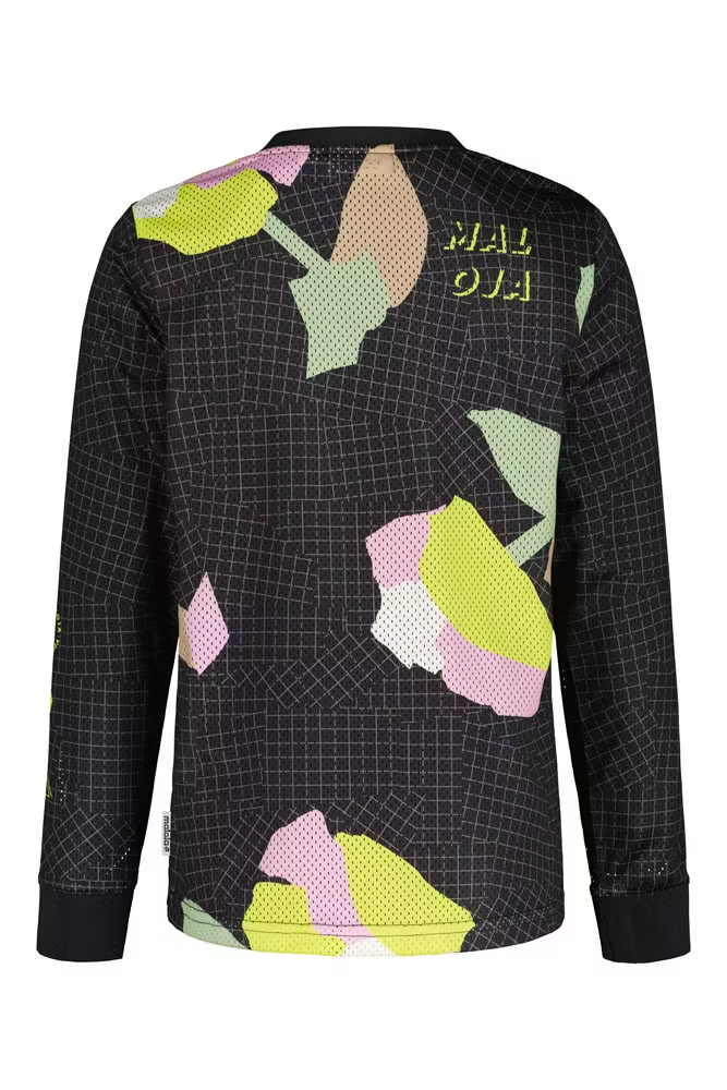 Maloja IntanU. Dirt Shirt, deep black grid fieldflower, Grösse XL