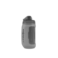 Fidlock TWIST Trinkflasche 450 ml, Set (mit Bottle Connector und Bike Base). Transparent Black.