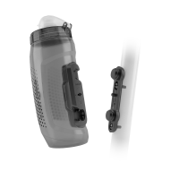 Fidlock TWIST Trinkflasche 590 ml, Set (mit Bottle Connector und Bike Base). Transparent Black.