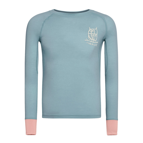 Namuk Uil Merino Longsleeve "Elo", Ice blue / Sunset rose, 1