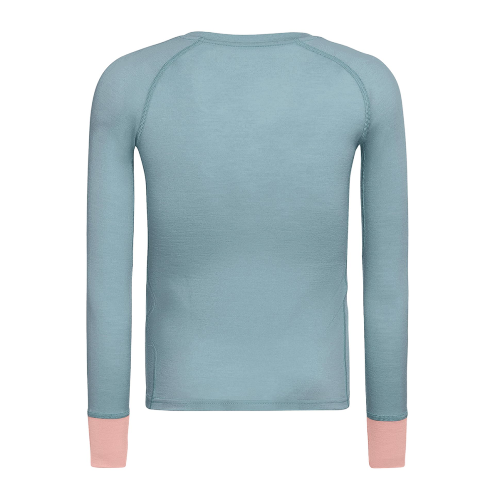 Namuk Uil Merino Longsleeve "Elo", Ice blue / Sunset rose, 140/146